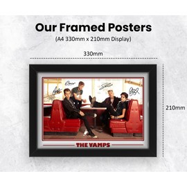 The Vamps Signed Poster Print - Limited Edition Autograph Fan Gift – Collectible Memorabilia Merchandise (Framed A4 (30x21cm))
