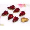 #276 Vintage Rhinestones Ruby Red Pear Shape 8mm Setting Pronged