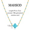 MAHSOD Dainty Four Leaf Clover Choker Necklace BlueTiny Cute Clover