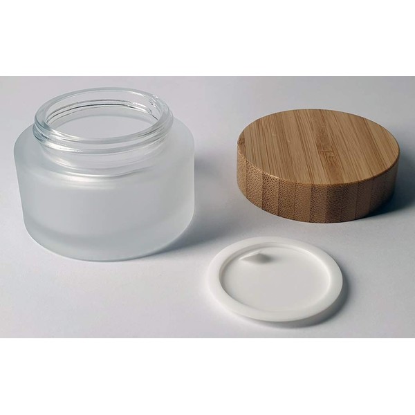 healthy & caring Premium glass 50 ml glass jar, first-class workmanship, with bamboo lid, ecologically valuable