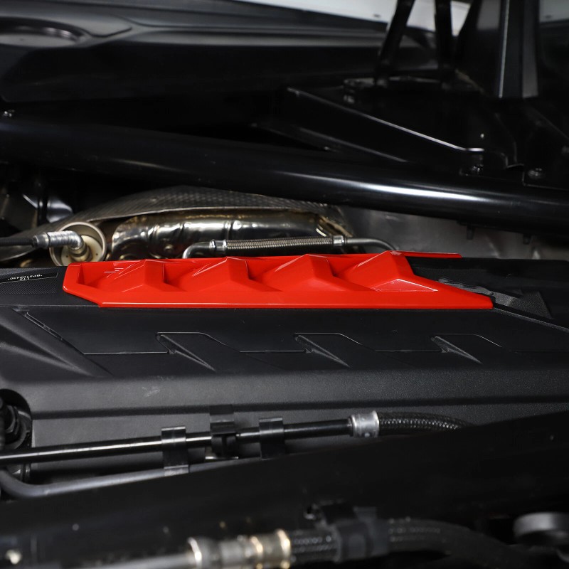 necar2020 Red Car Engine Bay U-Shaped Cover ABS Accessories Kit