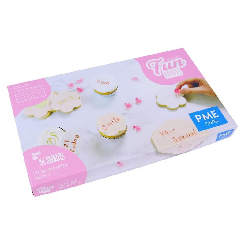 PME FF60 Fun Fonts-Cupcake and Cookie Stamping Set for Cake