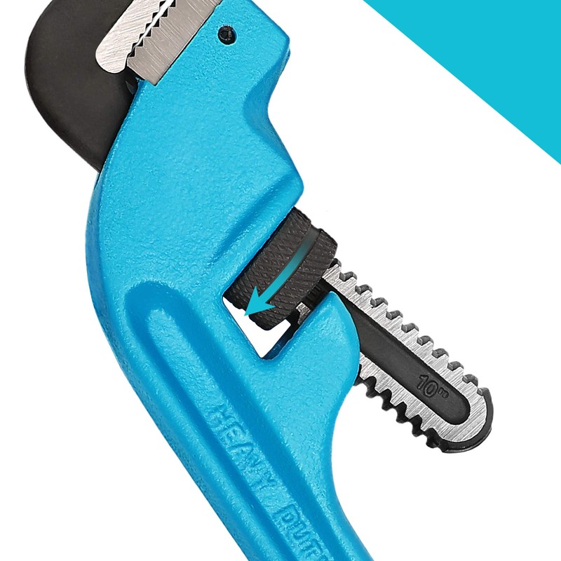 DURATECH 10-Inch Offset Pipe Wrench, Heavy Duty End Pipe Wrench,