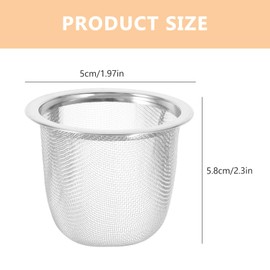 Tofficu Stainless Steel Tea Strainer Mesh Filter for Loose Leaf Tea Fine Mesh Insert for Home Brewing 2.28 Inch Diameter X 1.57 Inch Height Reusable Filter Infuser