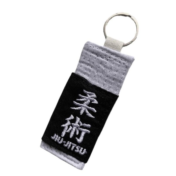 OSS Combat Sports BJJ New Jiujitsu Keychain for Brazilian Jiu Jitsu MMA Gear All Belt Rankings Gift Key Chain (White)