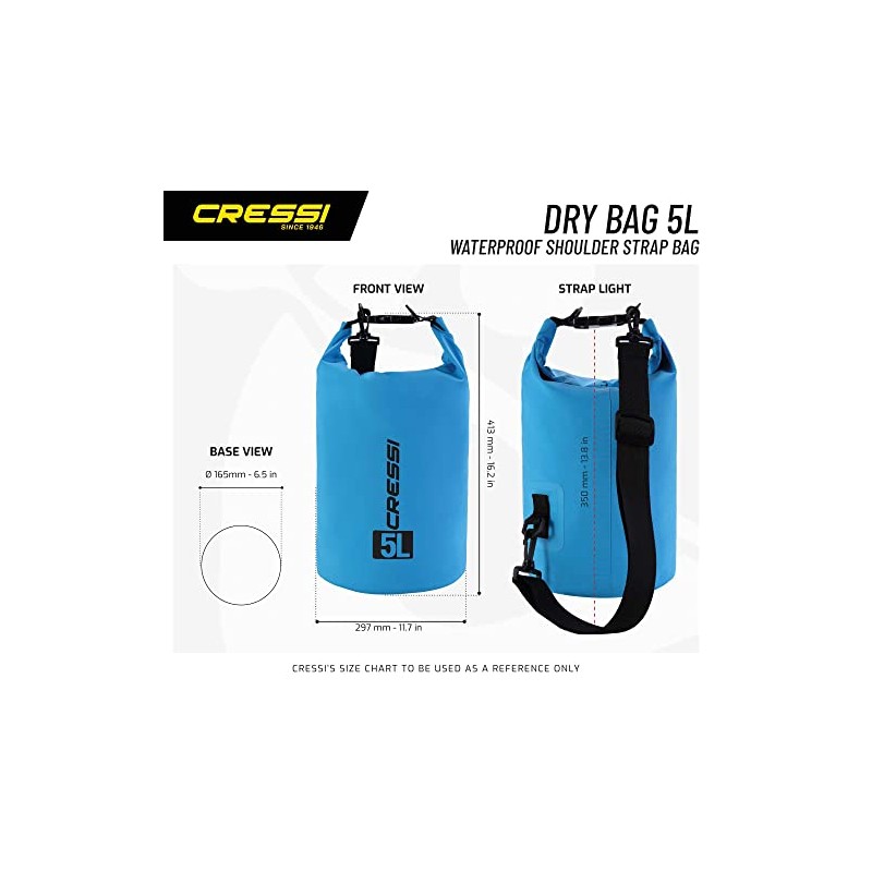 Cressi Dry Waterproof Sports Bag - Blue, 15 Litre