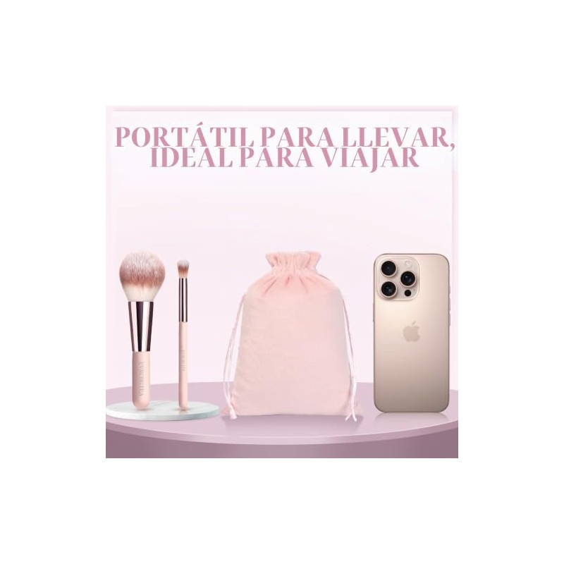Set de 15 Brochas de Maquillaje de Viaje para Base,