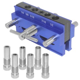 Joywayus Self Centering Dowel Jig Professional Wide Capacity Wood Dowel Hole Drilling Guide Woodworking Positioner Locator Blue