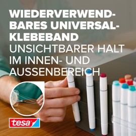 tesa tesa Universal Nano Tape - transparentes, doppelseitiges Klebeband - leicht wiederabl?sbar und wiederverwendbar - wetterfest, fr In- und Outdoor - 1 Rolle - 3 m x 30 mm