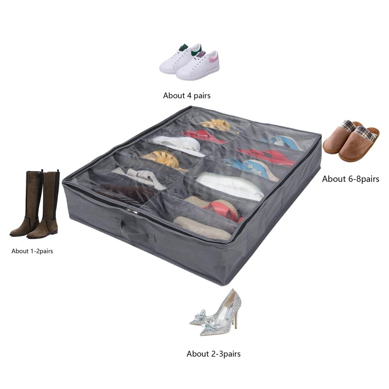 Under Bed Shoe Storage Organizer-Set of 2, Under Bed Shoe
