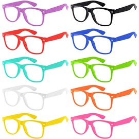 OWL Wholesale 10 Pack Classic Vintage Clear Lens Sunglasses Colored Frame