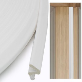 vibedor 40 Ft Weather Srtipping Door Seal, V-Shaped Replacement Door Seal Strip Soundproof Q Foam Weather Stripping for Door Frame and Card Slot Large Gap(White)