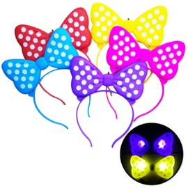 12 Piezas de Diademas con Luz LED, Diseño de Lunares, Multicolor, para cual quier evento espwcial, bodas, fiestas, XV