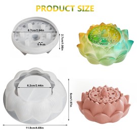 Voaesdk Storage Box Resin Molds, Lotus Jar Silicone Molds with Lid, Jar Epoxy Molds for DIY Trinket Box, Organizer Bottle, Candy Container, Flower Pots, Candle Holder, Home Decor Gifts