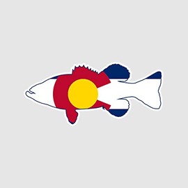Colorado State Flag Bass Sticker Decal Self Adhesive FA Graphix Largemouth Sport Fishing Fish CO