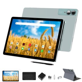 2026 Latest 11 inch Tablet Android 14 2000 * 1200 2K Display 2 in 1 Tablets, T616, 18GB RAM+128GB ROM+1TB Expand, 5+5+13MP Camera, 9000mAh, 4 Speakers, 5G WiFi, Tablet With Keyboard, Stylus, Case