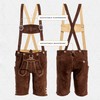 BAVARIA TRACHTEN Men's Lederhosen Shorts - Dark Brown Genuine Leather