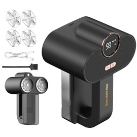 Electric Fabric Shaver,Rechargeable Lint Remover,Sweater Shaver,Dual Motors Drive and with Replaceable six-Blade Blades,LED Display,3-Speed,Lighting Assistance,for Clothes Couch Furniture