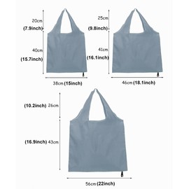 FAVORTALK Reusable Shopping Bags - Folding Bags 3 Pcs Portable Washable Solid Color Water Resistant Grocery Foldaway Shopper Bags for Women Men D24513