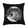 Line Art Fish & Ichthyologist Celestial Pearl Danio Throw Pillow