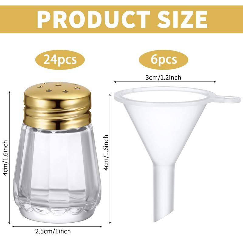 Potchen 24 Pcs Cube Shape Mini Salt and Pepper Shakers