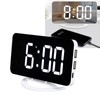 LED Digital Alarm Clock USB Charging Mirror Clock with 4