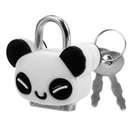 OSALADI Cute Panda Cabinet Padlock Mini Metal Lock with Keys for Jewelry Box Suitcase Locker Home Security Cartoon Design 1.38 Inch