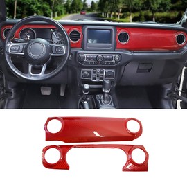 ETL INDUSTRIES Center Console Trim Dashboard Panel Cover for Jeep Wrangler JL JLU & Gladiator JT 2018-2023 Decorative Interior Accessories (Red)