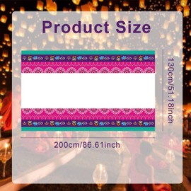 iwiio Diwali Decorations Table Cloths Happy Diwali Party Printed Table Cover Plastic Tablecloths Rectangular Indian Diwali Decorations for House India Diwali Party Supplies, 108 X 54 Inch