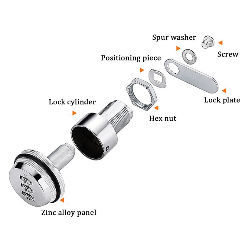 Spotact Combination Cam Lock Security Locks One Chrome Zinc Alloy
