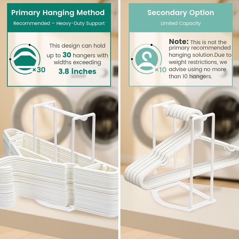 HAKDAY Hanger Stacker Organizer Stand, White Portable Hanger Holder Laundry