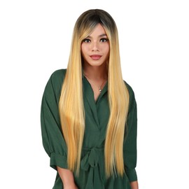STUDIOCUT BY PROS Bon Straight Hair Wig Long Layered Straight Hair with Bang Wig for Black Women Natural Light Yaki Textured Heat Resistant Synthetic Wigs (OTHONEY, 32 inch) - Sexy13