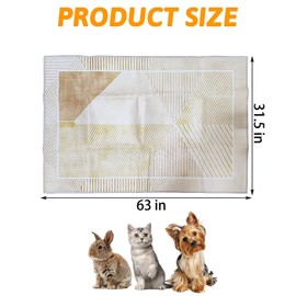 BNOSDM Rabbit Cage Liners Washable 63" x 31.5" Reusable Bunny Rugs for Rabbits, Pet Rug for Bunnies Chinchillas Cats Guinea Pigs Ferrets