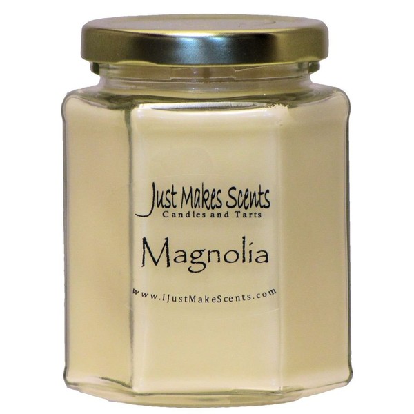 Just Makes Scents Magnolia Scented Blended Soy Candle | Light and Lovely Floral Fragrance | Hand Poured in The USA