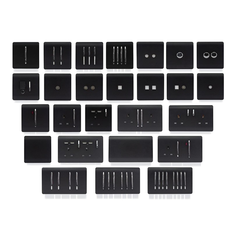 Trendi 2 Gang Artistic Modern Tactile Double Blanking Plate Matt