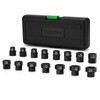 TecoTek 15-Piece 1/2-Inch Drive Metric Low Profile Impact Socket Set,