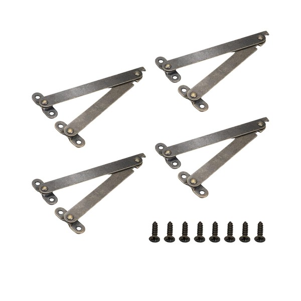 Yinpecly 180°Antique Folding Lid Support Hinges Metal 180 Degree Rotatable