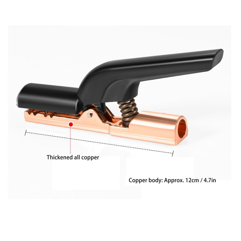 800A Welding Electrode Holder, Copper Clamp with Insulated Handle, Groove