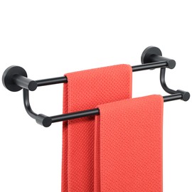 Alise Double Towel Bars Towel Holder Towel Hanger for Bathroom Wall Mount,16 Inch Towel Rail SUS304 Stainless Steel Towel Rack,Matte Black GOY4400-B