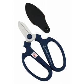 Japanese Floral Scissors - SAKAGEN Hand Creation, Professional Ultra Sharp Flower Shears for Floral Design, Ikebana & Gardening, Made in Japan, F-170 (Blue)