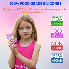 Chew Necklaces for Sensory Kids, 6 Pack Fox and Dinosaur Silicone Chewy Necklace for Boys and Girls with Autism, ADHD, SPD, Sensory Chewing Toys for Autistic Children Reduce Anxiety Fidgeting