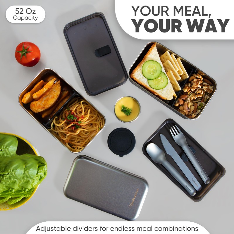 Modaniam Phoenix Stainless Steel Bento Box Adult |Stackable| Microwave safe