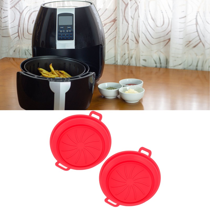 2 PCS Fryer Silicone Basket Nonstick Silicone Liners Fryer Pot