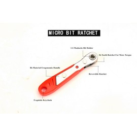 FLZOSPER 22 PCS Ratchet Screwdriver Set 1/4 Mini Ratchet Wrench Right Angle Screwdriver with Phillips Torx Magnetic Bit for Small Spaces