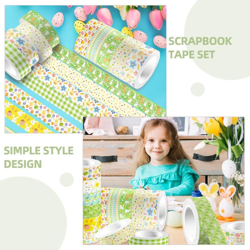 SEWACC Easter Washi Tape:12 Rolls Spring Flower Masking Tape Happy