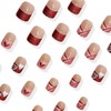 NEWSPIED Valentines Press on Nails Short Square Fake Nails Glitter