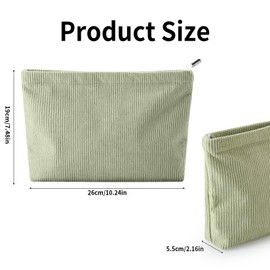 4 Pcs Cosmetic Bags for Women, Small Travel Makeup Bag for Handbag Purse, Tolletry Make Up Bags with Zipper, Corduroy Makeup Pouch for Traveling Essential, 10.24 x7.48 x2.17