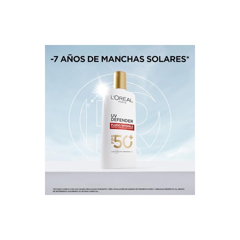 Oréal Paris Protector Solar Facial Fps50 Defender Fluido Invisible Tono