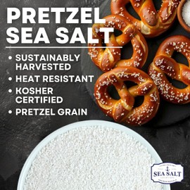 Pretzel Coarse Sea Salt for Soft Pretzels, Heat Resistant Bagel and Soft Pretzel, All Natural Sea Salt for Baking, 14 oz Bag