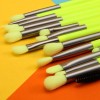 Brochas De Maquillaje Docolor Verde Neon 15 Piezas Color N1504